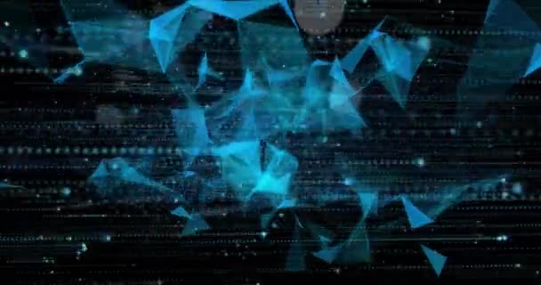 Animation Binær Kodning Digital Databehandling Sort Baggrund Global Cybersikkerhed Finans – Stock-video