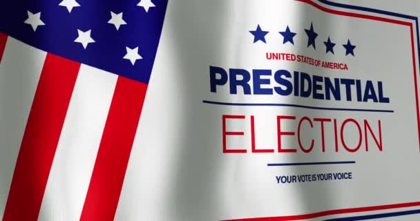 Animación Las Elecciones Presidenciales Voto Texto Voz Con Elementos Bandera — Vídeos de Stock
