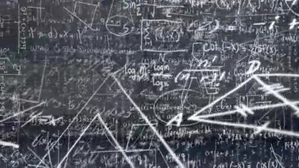 Κινούμενα Σχέδια Μαθηματικών Εξισώσεων Πάνω Από Τον Πύργο Του Άιφελ — Αρχείο Βίντεο