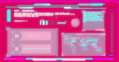 Arayüzdeki veri işleme görüntüsü. dijital arayüz, iletişim ve teknoloji konsepti dijital olarak oluşturulmuş görüntü.