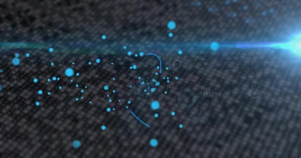 Animación Candado Procesamiento Datos Sobre Fondo Oscuro Ciberseguridad Global Conexiones — Vídeos de Stock