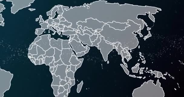 Animace Vlákna Dna Zpracování Dat Celé Mapě Světa Globální Věda — Stock video