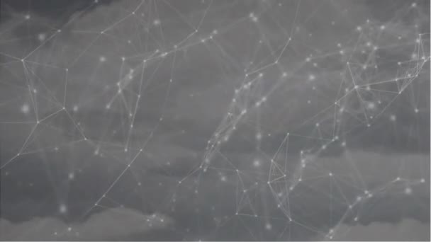 Animación Red Conexiones Sobre Nubes Conexiones Globales Computación Procesamiento Datos — Vídeos de Stock