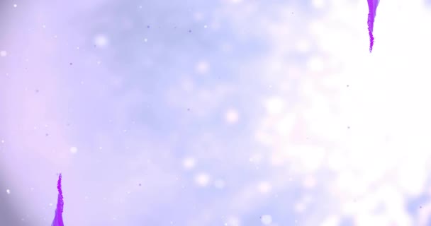 Анімація Фіолетових Мережевих Хвиль Над Сяючими Білими Плямами Світла Бузковому — стокове відео