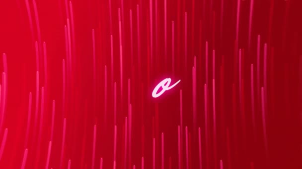 Animatie Van Wow Tekst Gloeiende Roze Stijgende Rode Licht Paden — Stockvideo