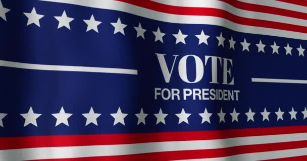 Animatie Van Stemmen Voor Presidentstekst Boven Amerikaanse Vlag Patriottisme Viering — Stockvideo