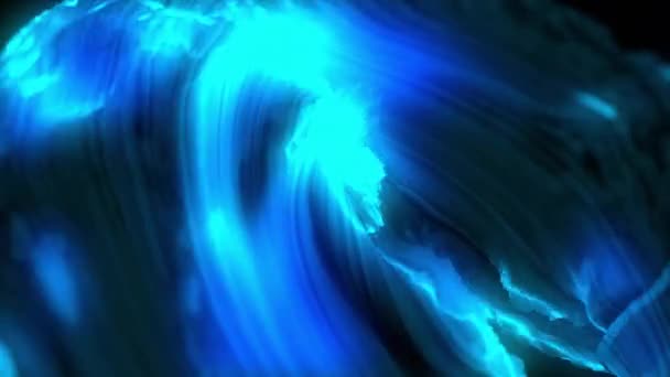 Animação Formas Luz Azul Sobre Fundo Preto Tecnologia Global Conceito — Vídeo de Stock