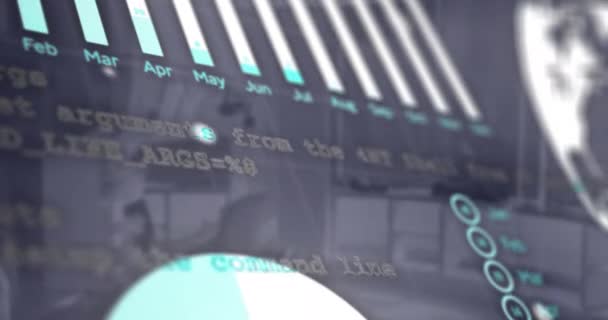 Boş Ofis Üzerinden Finansal Veri Işleme Animasyonu Küresel Finans Bilgisayar — Stok video