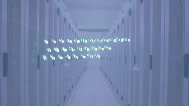 Animazione Dell Elaborazione Digitale Dei Dati Server Informatici Intelligenza Artificiale — Video Stock