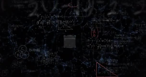 Siyah Zemin Üzerinde Kodu Olan Tarayıcı Üzerinden Matematiksel Denklemlerin Animasyonu — Stok video
