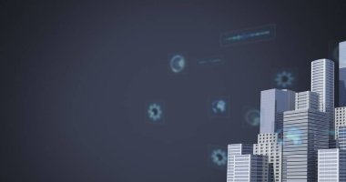 Arayüzdeki tarama ve veri işleme görüntüsü. dijital arayüz, iletişim ve teknoloji konsepti dijital olarak oluşturulmuş görüntü.