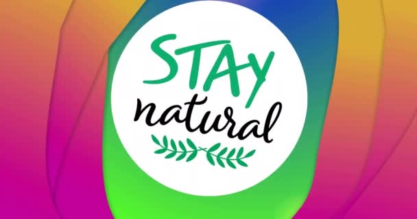 Renkli Soyut Arkaplan Üzerine Doğal Metin Logonun Animasyonu Ekoloji Sağlıklı — Stok video