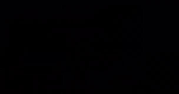 Анімація Миготливих Кольорових Неонових Променів Чорному Тлі Єднання Дані Обробка — стокове відео