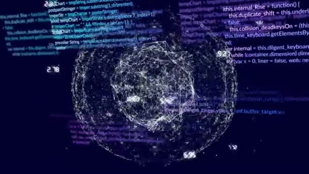 Animación Del Procesamiento Datos Digitales Todo Mundo Conexiones Globales Computación — Vídeos de Stock