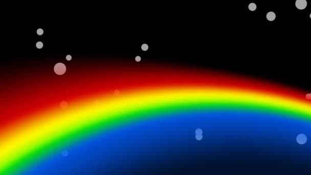 黒い背景に虹の上に浮かぶスポットのアニメーション Lgbtq カラー ムーブメントコンセプトをデジタル生成したビデオ — ストック動画