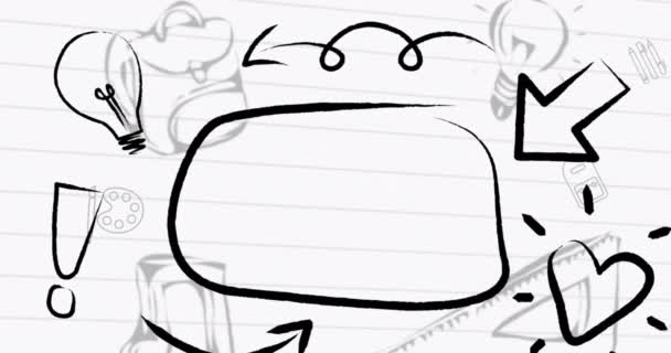 Animación Burbuja Del Habla Con Espacio Copia Sobre Íconos Artículos — Vídeos de Stock
