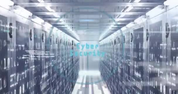 Animacja Ikony Kłódki Cyfrowego Przetwarzania Danych Serwerach Komputerowych Globalne Bezpieczeństwo — Wideo stockowe