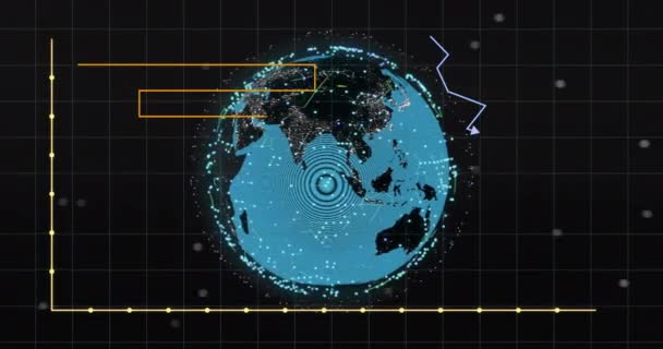 Animación Redes Procesamiento Datos Digitales Todo Mundo Conexiones Globales Computación — Vídeos de Stock