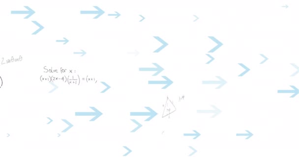 Animación Del Procesamiento Matemático Datos Sobre Fondo Blanco Ciencia Global — Vídeo de stock