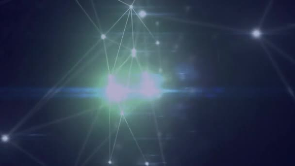 Animation Réseau Connexions Avec Des Taches Lumineuses Connexions Globales Calcul — Video