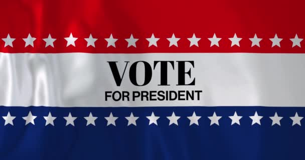 Animation Der Stimmabgabe Für Den Präsidenten Text Über Amerikanischen Flaggenstreifen — Stockvideo