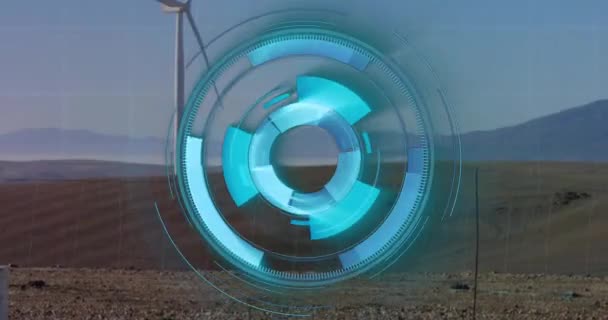 터빈을 데이터 처리의 애니메이션 글로벌 컴퓨팅 데이터 디지털 방식으로 생성된 — 비디오