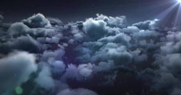 Animação Nuvens Manchas Sobre Céu Negro Concepção Fundo Padrão Textura — Vídeo de Stock