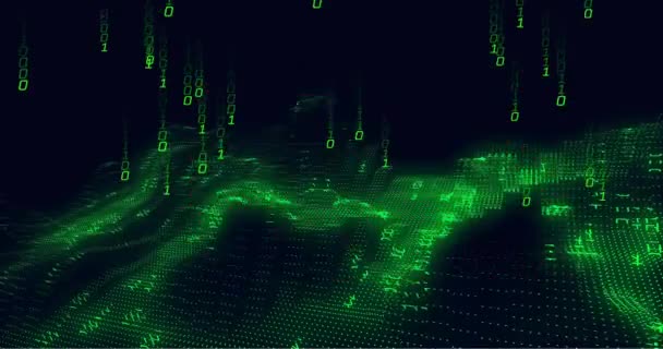 Bilgisayar Sunucuları Üzerinden Kredi Kartı Animasyonu Ikili Kodlama Veri Işleme — Stok video