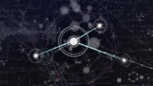 Animação Rede Conexões Moléculas Fundo Escuro Conexões Globais Computação Conceito — Vídeo de Stock