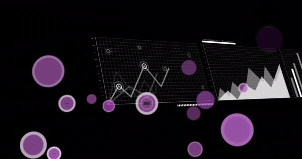 Animatie Van Tekst Digitale Gegevensverwerking Zwarte Achtergrond Mondiale Verbindingen Computer — Stockvideo