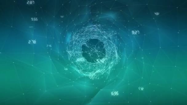 Анімація Мережі Язків Обробкою Даних Всьому Світу Глобальні Єднання Обчислення — стокове відео