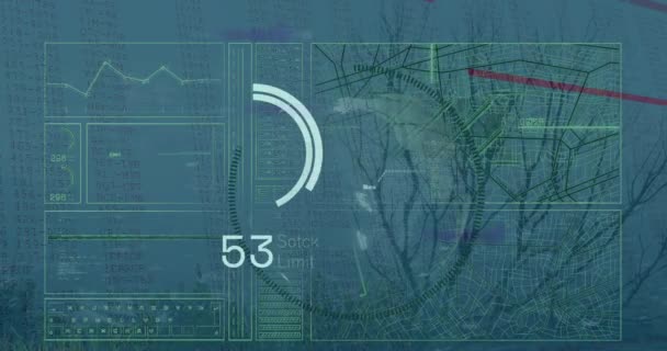 Dünya Çapında Yol Haritası Veri Işleme Animasyonu Dijital Olarak Oluşturulmuş — Stok video