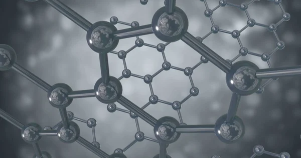 Imagine Micro Molecule Fundal Gri Conceptul Global Știință Cercetare Conexiuni — Fotografie, imagine de stoc