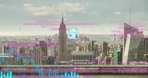 Animacja Ikon Energii Wykresów Przetwarzania Danych Przestrzeni Miejskiej Dane Interfejs — Wideo stockowe
