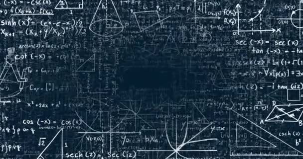 Animación Del Procesamiento Matemático Datos Sobre Fondo Oscuro Ciencia Global — Vídeo de stock
