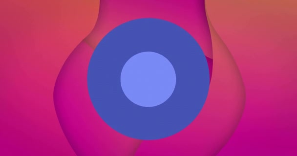 Animace Modrého Kruhového Skeneru Zpracovávajícího Abstraktní Růžové Pozadí Digitální Rozhraní — Stock video