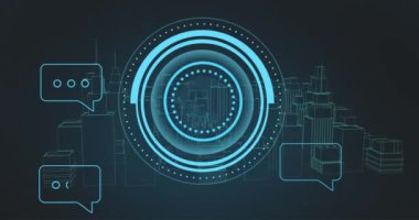 Siyah arkaplan üzerinde ai metin, tarama ve veri işleme animasyonları. Dijital olarak oluşturulmuş küresel yapay zeka, bağlantılar, hesaplama ve veri işleme kavramı.