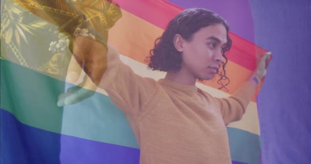 Animazione Diverse Coppie Gay Maschili Che Tengono Mano Uomo Gay — Video Stock