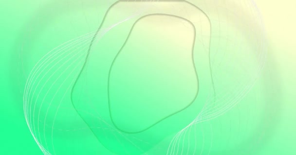 柔らかい緑の背景に移動する有機抽象液体リングのアニメーション エネルギー デジタル生成されたビデオ — ストック動画