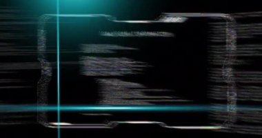 Bilgi metninin analiz edilmesi ve siyaha ilişkin verilerin işlenmesi üzerine mavi tarayıcı ışınları animasyonu. Bağlantı, veri, işleme, iş, dijital arayüz ve iletişim, dijital olarak oluşturulmuş video.