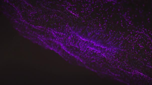 Анимация Светящейся Светящейся Фиолетовой Сетки Движущейся Бесшовной Петле Черном Фоне — стоковое видео