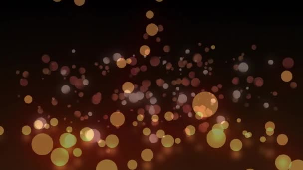 Анімація Сяючих Світлових Плям Рухаються Безшовній Петлі Темному Тлі Світло — стокове відео