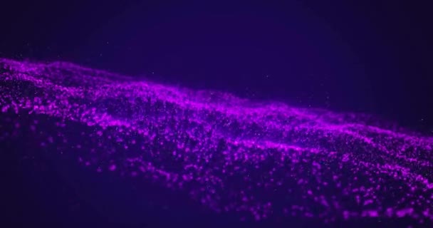 Анимация Фиолетовой Сетки Перламутровых Светлых Пятен Синем Фоне Концепция Света — стоковое видео