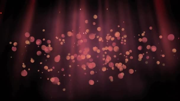 Animace Zářících Světelných Skvrn Pohybujících Hladkém Očku Černém Pozadí Světlo — Stock video