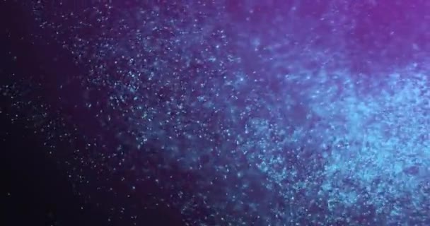 Animation Glühender Lichtpunkte Die Sich Auf Violettem Hintergrund Bewegen Licht — Stockvideo