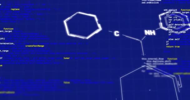 Mavi Zemin Üzerinde Veri Işleme Üzerinde Element Diyagramının Animasyonu Bağlantı — Stok video