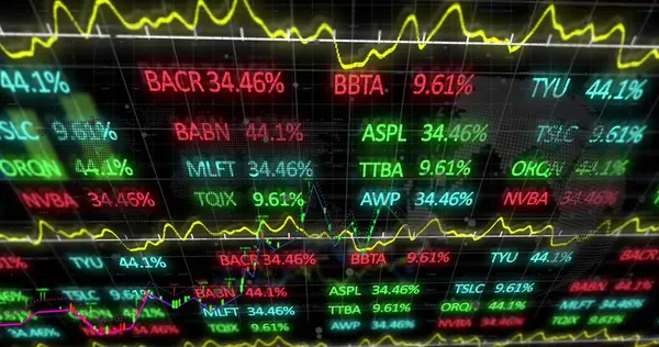 Obrázek Různých Grafů Finančních Údajů Představujících Údaje Akciovém Trhu Finance — Stock fotografie