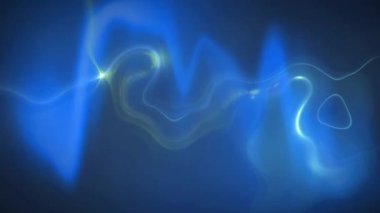 Siyah zemin üzerindeki ışık izlerinin animasyonu. Şekiller, desen ve ışık konsepti dijital olarak oluşturulmuş video.