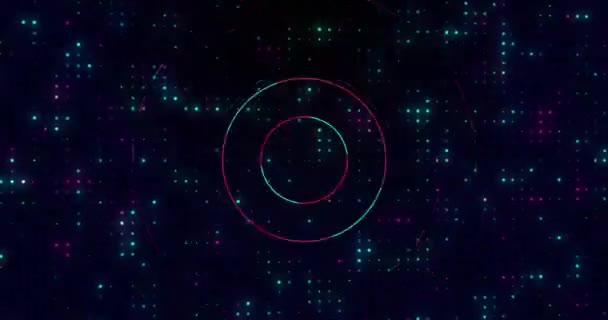 Animación Del Escáner Circular Parpadeante Azul Rojo Que Procesa Sobre — Vídeo de stock