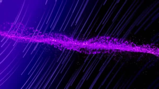 Animación Malla Púrpura Senderos Luz Brillante Que Mueven Sobre Fondo — Vídeos de Stock